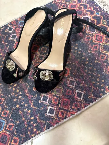 Aldo black sequined heeled sandals