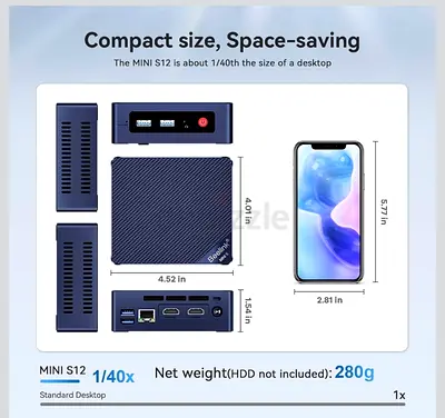 Beelink Mini PC S12 Pro – 16GB RAM/12th Gen N100 BrandNew Compact Mini PC with Dual HDMI.
