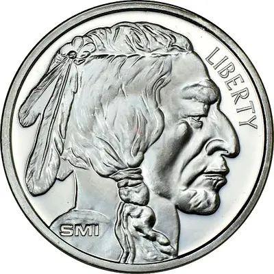 SMI Silver Buffalo Round Collectible Coin