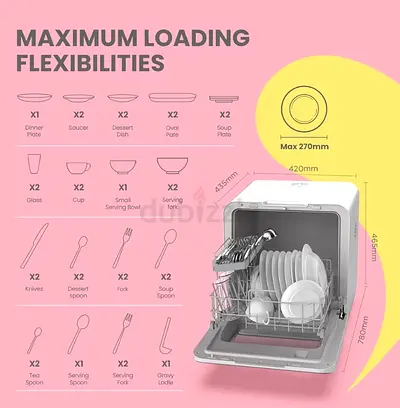 Compact countertop dishwasher - fits up to 6 place settings, like new
