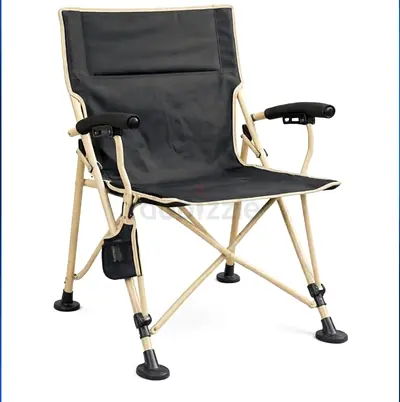 Foldable Camping Chair with Armrests - Portable Outdoor Seat