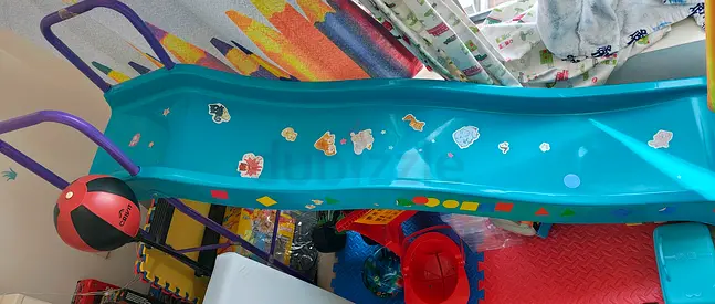 Childrens Small Indoor Slide with Stickers - very Good Condition