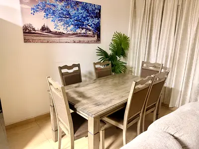 Give away price : Modern Wooden Dining Table with Six Chairs