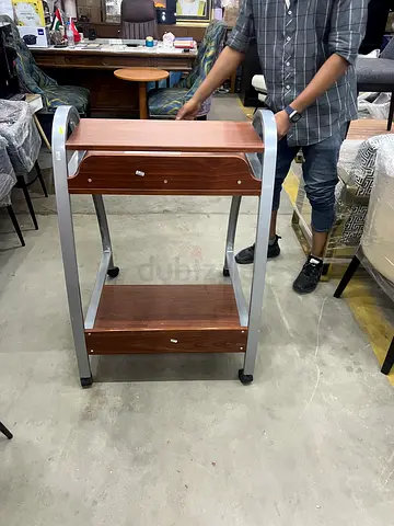 Compact Mobile Computer Desk with Shelves