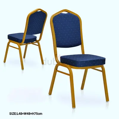 Blue Upholstered Banquet/Stackable Chair (48x48x75cm)