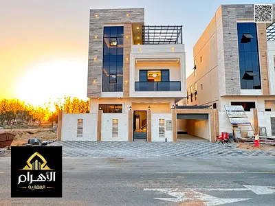 Modern villa with a swimming pool, including registration and ownership fees, located opposite a mosque with direct access to facilities.