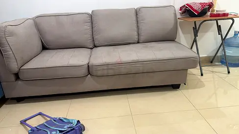 Light grey 3-seater fabric sofa - good condition