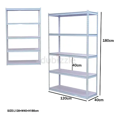 Heavy Duty Metal Storage Shelving Rack 120x40x180 cm - 5 Tiers