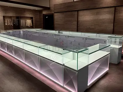 Modern Illuminated Jewelry kiosk