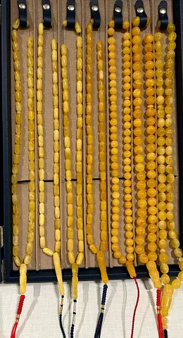 Collection of amber Misbaha/Prayer beads مسابيح كهرمان