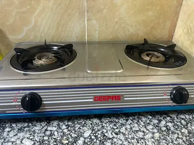 Geepas 2-Burner Gas Stove - Stainless Steel, Used