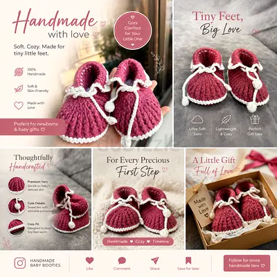 Handmade Crochet Baby Booties