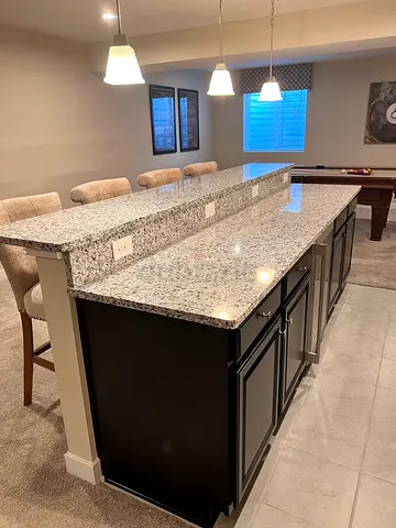 Granite Top Kitchen Island / Breakfast Bar with Storage Cabinets