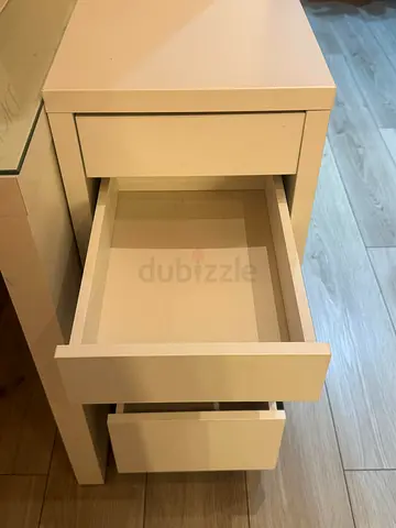 IKEA white desk with side table and 3 drawers unit — good condition