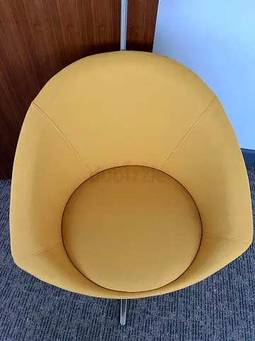 Yellow Modern Swivel Accent Chair - Good Condition
