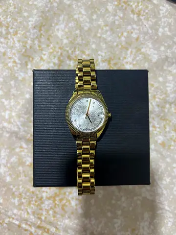 Gold-tone womens wristwatch with crystal dial-esprit