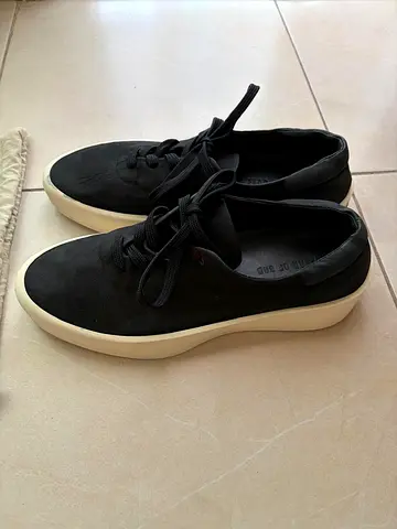 Fear of $%, black slip-on sneakers with cream sole - size 42, gently used