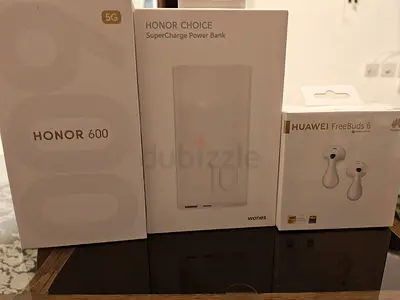 Bundle: Honor 600 5G phone + Honor Choice 10,000mAh Power Bank + Huawei FreeBuds 6 - New