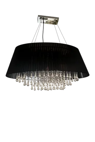 Modern black chandelier with crystal drop accents from The One - hanging pendant light