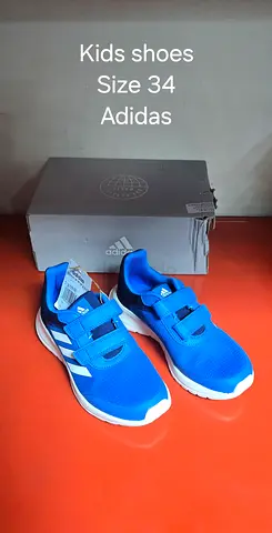 Adidas kids blue sneakers size 34 - lightly used