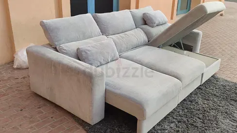 Ikea Eskelstuna L shape sofa bed Gray Excellent Condition