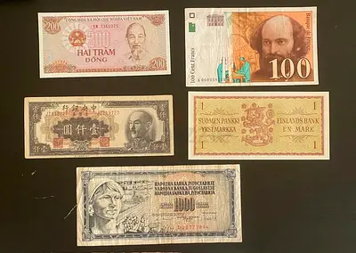 Collection of Vintage International Banknotes
