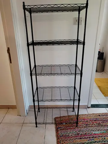 5-Tier Black Metal Wire Shelving Unit x 2