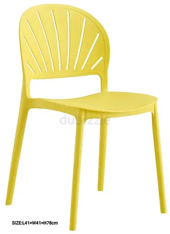Modern Yellow Plastic Dining Chair - Lightweight Stackable, Good Condition