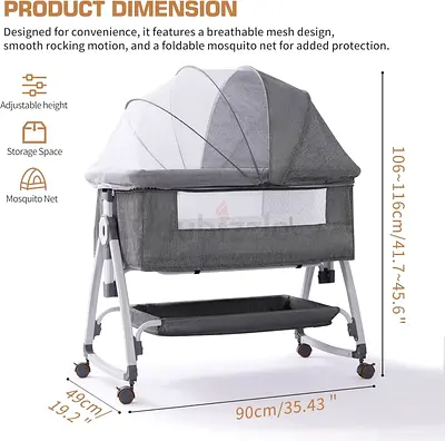 Sky-Touch Baby Bedside Adjustable Crib  Cradle