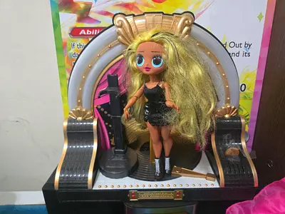 Small fashion doll with stage playset - used