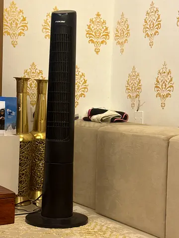 2 Black Oscillating Tower Fans