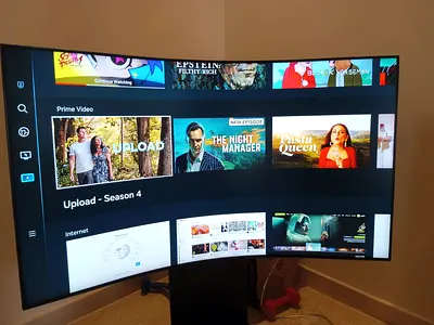 Samsung Odyssey Ark 55-inch Curved Gaming Monitor. It is a 55-inch, 4K UHD (3840 x 2160) monitor wit