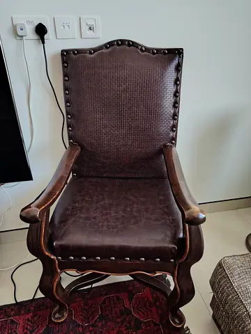 Solid wood leather chair 2 pieces