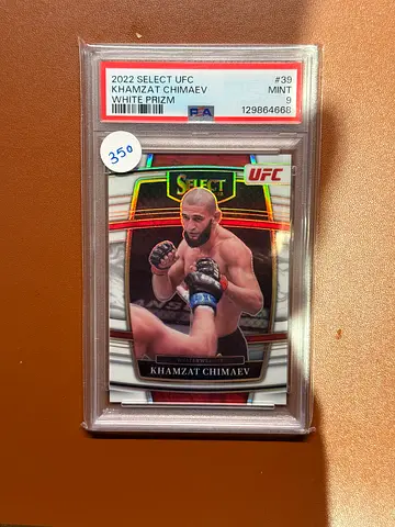 2022 Select UFC Khamzat Chimaev Graded Rookie Card PSA Mint 9 numbered to 75