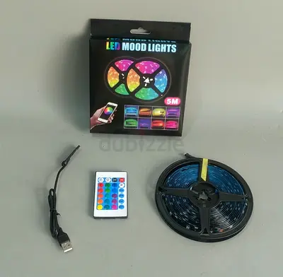 5m RGB LED Strip Lights with Remote and USB Power (Mood Lights)