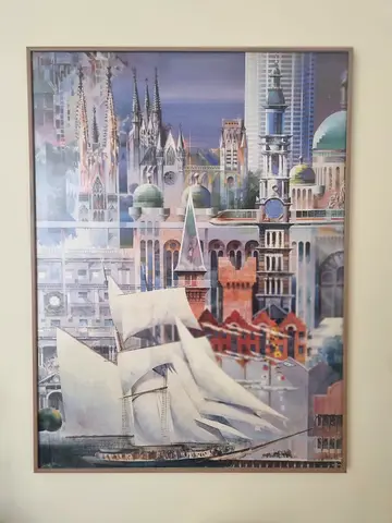 Framed Sydney Cityscape Nautical Mixed-Media Print Famous