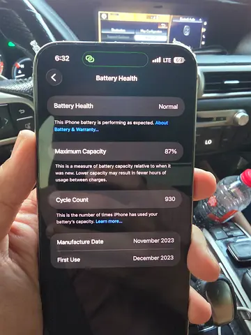 Iphone 15 pro max, great battery condition with box no scratches covered in plastic