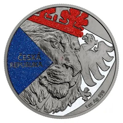 1oz Silver Czech Republic Lion Colored Coin