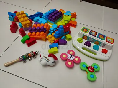 Assorted Toddler Toy Collection with Building Blocks and Pop-up Toy
