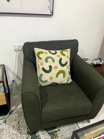 Comfortable Olive Green Armchair in Good Condition