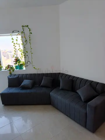 Denim Blue fabric Sofa — Excellent condition
