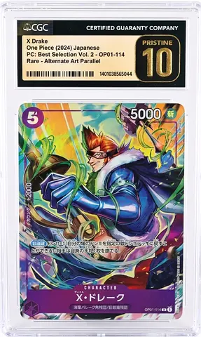 CGC Pristine 10  X. Drake One Piece Card OP01-114 Japanese