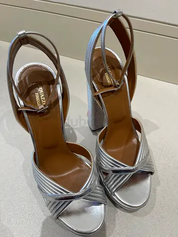 Gray Aquazzura Firenze Heels
