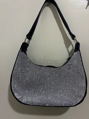 Sparkling Silver Rhinestone Shoulder Bag