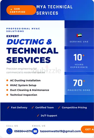 AC Ducting HVAC Services | MYA Technical  Services UAE