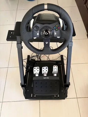 Logitech G920 Racing Wheel, Pedals  Adjustable Metal Stand Bundle (Xbox / PC)
