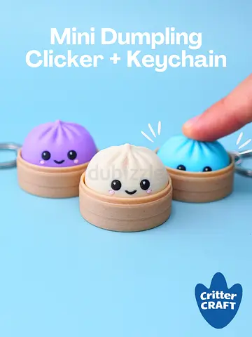 Set of 3 Mini Dumpling Clicker Keychains - Cute Kawaii Toys