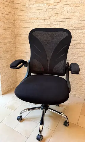 Comfortable Black Mesh Ergonomic Office Chair - Adjustable Armrests