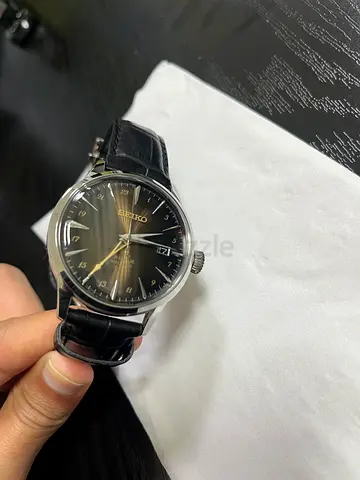 Seiko Presage Automatic Mens Watch with Black Leather Strap