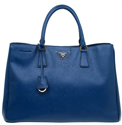 Genuine Prada Saffiano Leather Tote/bag/handbag/purse – Large Size (Classic Blue) شنطة برادا اصلية
